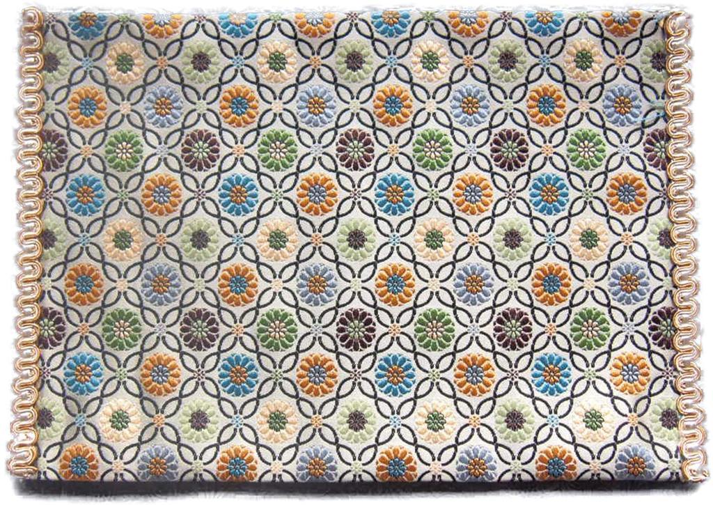 Fire-resistant Buddhist altar mat with flower chain (Size 20: Chukyo style (31 x 47.3 cm), brown)