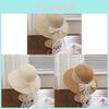 French Lace Ribbon Sun Hat With Wide Brim For Summer Beach Vacation Girls