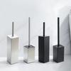 Stainless Steel Toilet Brush Holder Set Black Square Cleaning Tool Durable Vertical Toilet Brush Bathroom Cleaning Accessories