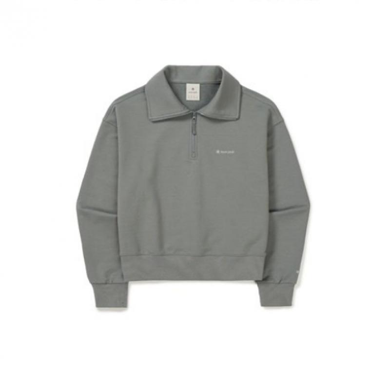 Snow Peak Women S Land Half Zip Semi Crop SweatShirt S24Swfzt51
