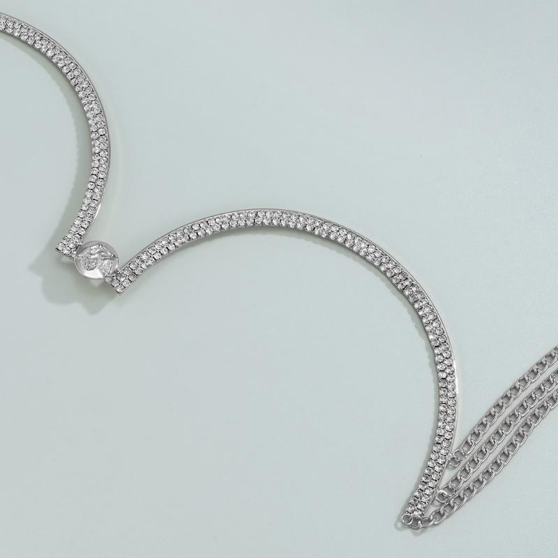 Body Jewelry Chest Bracket Bras Chain Body Chain Bra For Women Sexy for Rhinestone U-Shaped Bikini Chest Bracket Bra Cha