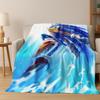 Classic S-Sonic Game Cartoon Hedgehog Flannel Blanket Soft Warm Throw Blanket for Bed Bedroom Room Living Room Travel Picnic Kid