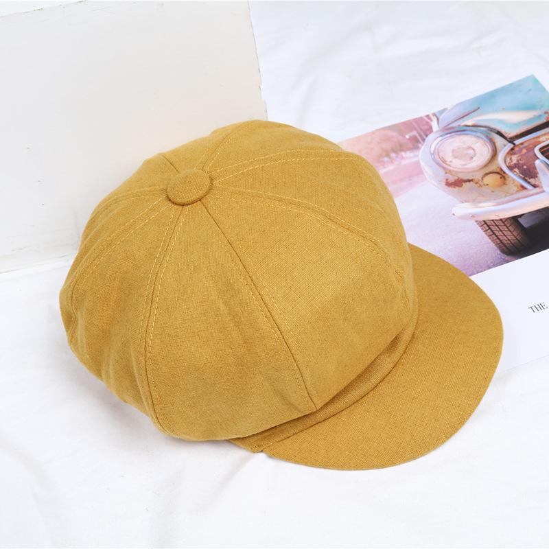 Boina otoño e invierno retro octogonal de lana sombrero de ocho paneles sombrero de pintor moda para mujeres jóvenes literarias sombrero cálido