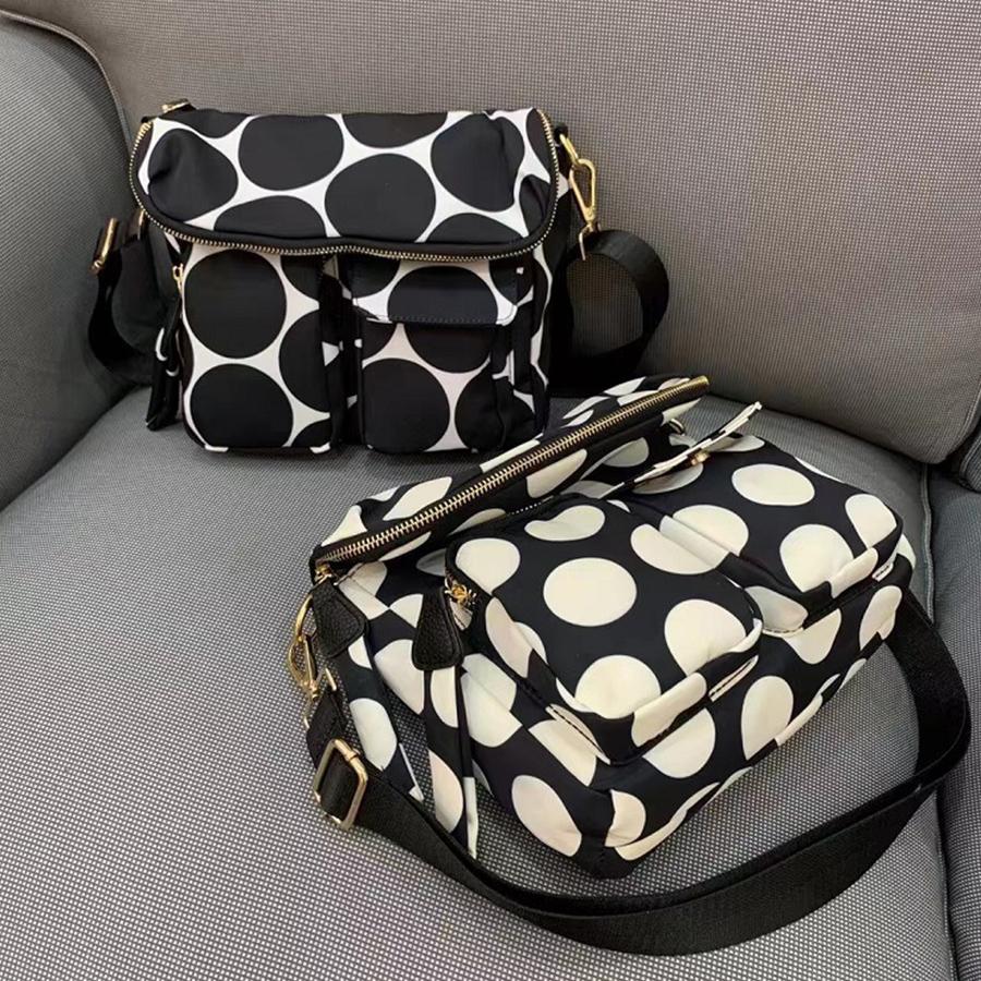 Minimalist Nylon Dot Crossbody Bag Casual Black Small Shoulder Bag Multi-pocket Sports Outdoor Storage Female Messenger Handbags