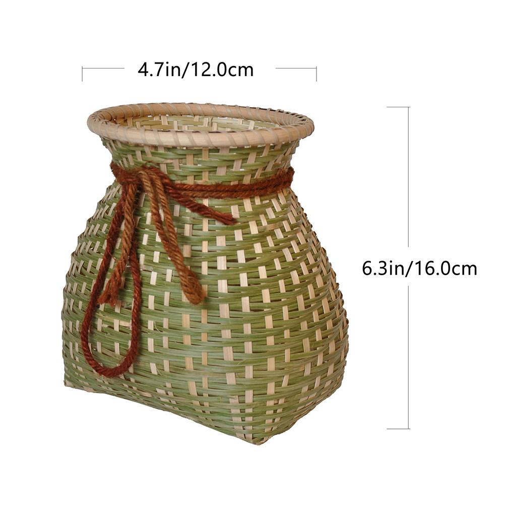 

1Pcs Handmade Bamboo Woven Basket Lightweight Storage Container Multipurpose Fruit Vegetable Bread Serving Basket Home оливковое зеленый