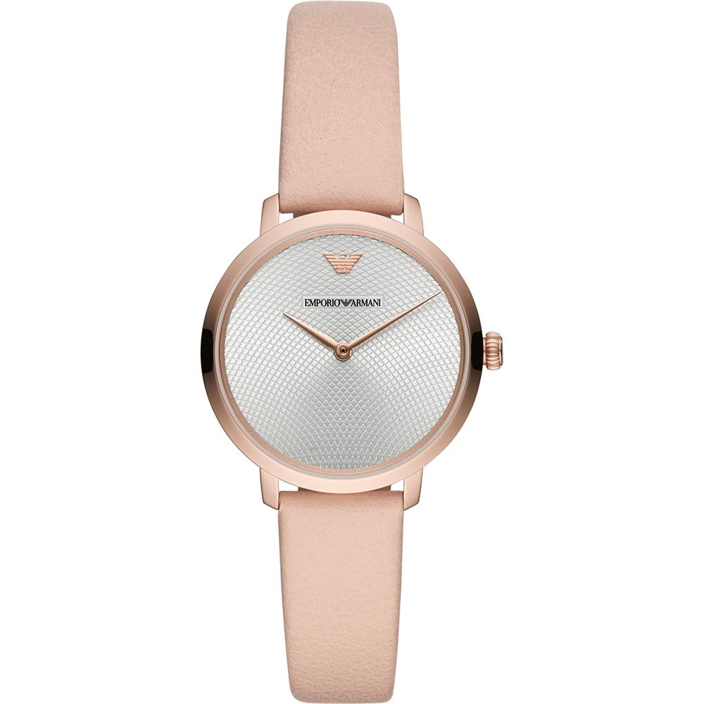 

Emporio Armani Modern Slim Silver Dial Pink Leather Women s Quartz Watch AR11160 серебряный