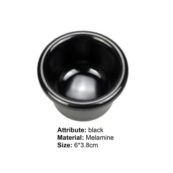 Sauce Bowl Round Glossy Melamine 6cm 50ml Black Mini Dipping Cup American Tableware for Cafe