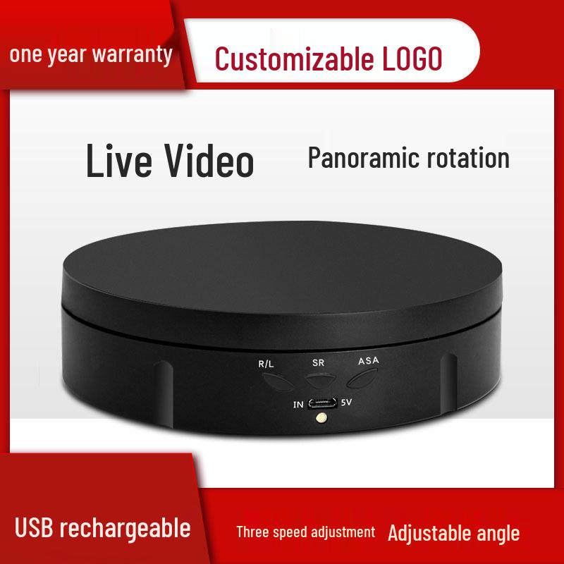 Rotating Display Stand with Mirror - USB Charging for Jewelry, Figures & Live Broadcast