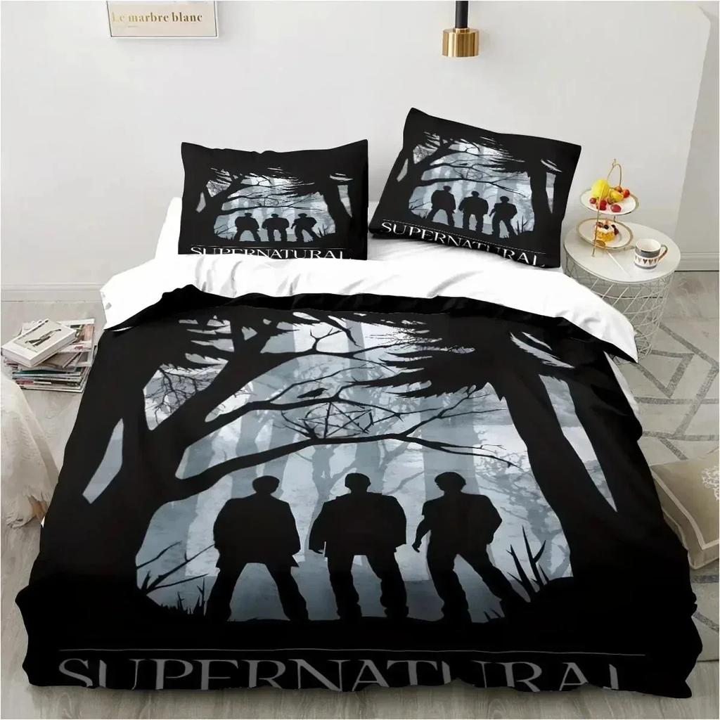 Comforter Supernatural Logo Bedding Set Bed Set Comforter King Queen Size Boys Adult Bedding Set