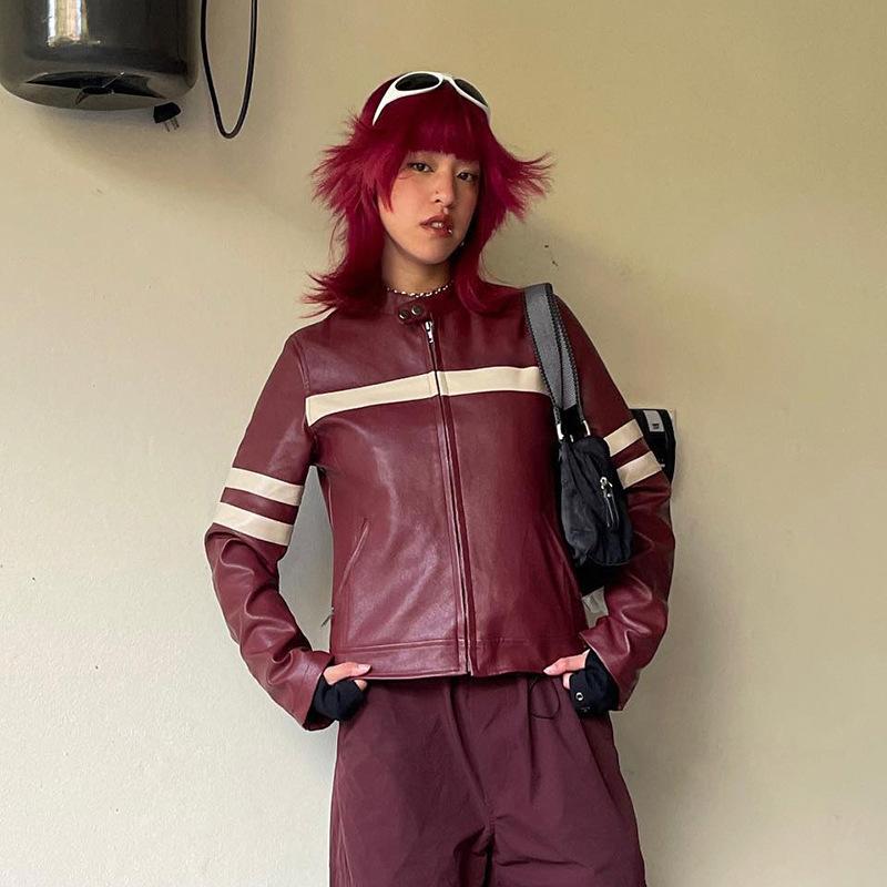 

Женская женская куртка на молнии в стиле ретро, ​​повседневное пальто, верхняя одежда