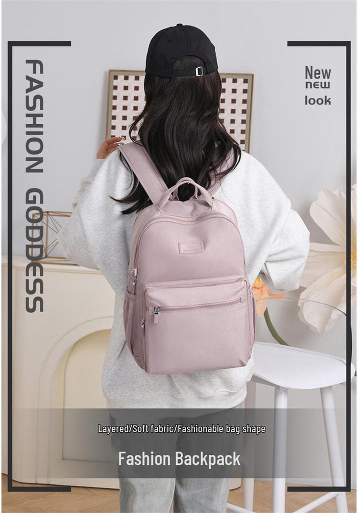 Large Capacity Unisex Splash-Proof Nylon Backpack: Travel, Casual, Fashionable, Suitcase Handle Compatible, School Bag