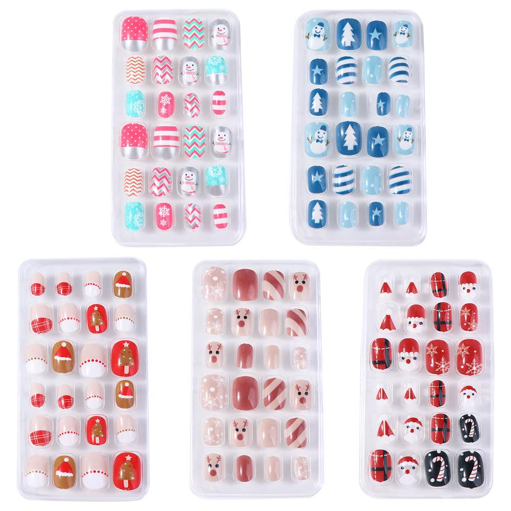 Cover False Nails Christmas Gifts Kids Fake Nails DIY Nail Art Decoration Christmas False Nails