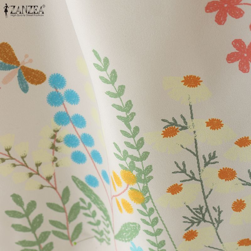 ZANZEA Women Summer Elastic Waist Loose Casual Floral Print Skirts