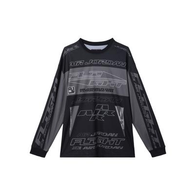 MVP Printed Casual Sports Crew Neck Pullover Long Sleeve T-Shirt Men Tops Black Mineral-Slate-Blue FV7240-010
