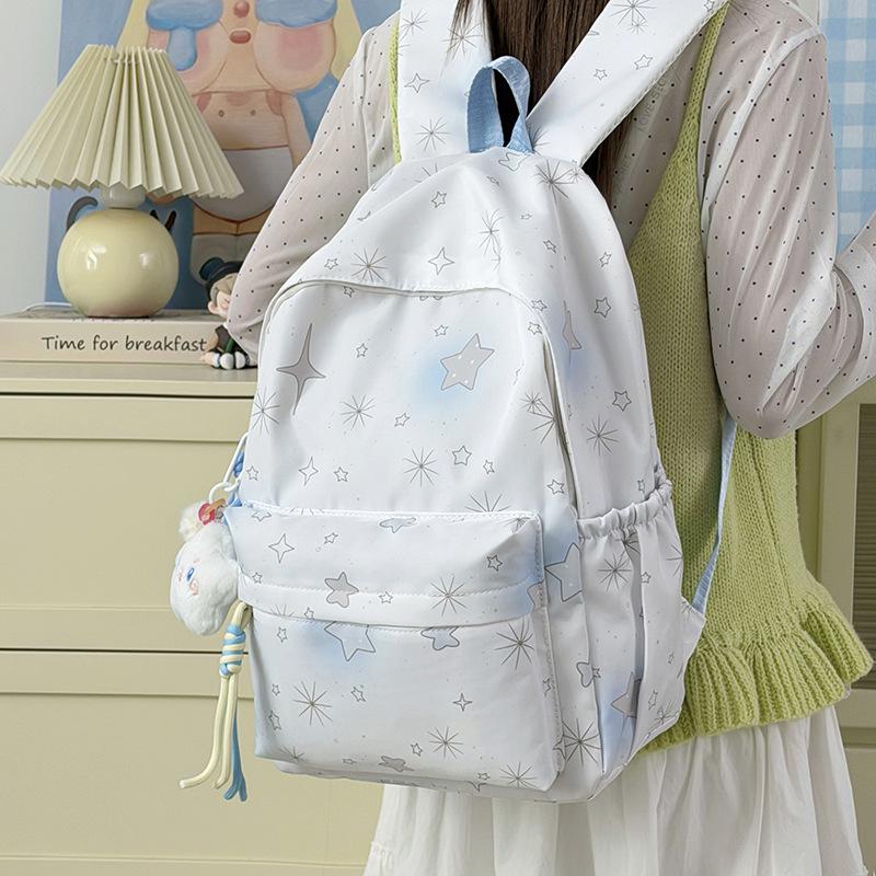 Schoolbag new fresh and sweet printed backpack trend large capacity lightweight student bag commuter travel leisure backpack