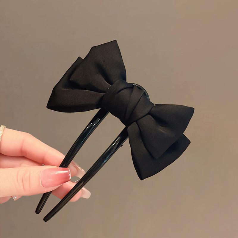 Princess on the Run: 2024 Large Black Bow Hair Clip Headdress for Women
