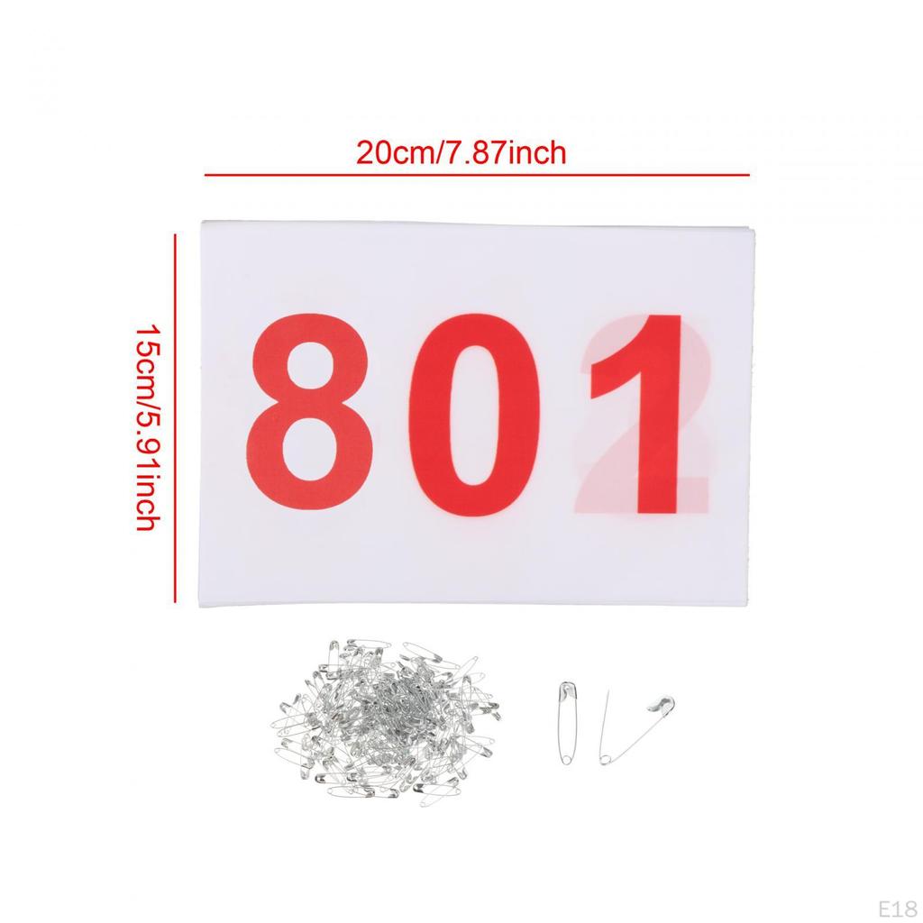 100 Pack Lightweight Numbered Race Bibs for Sports, Reliable Athletes,