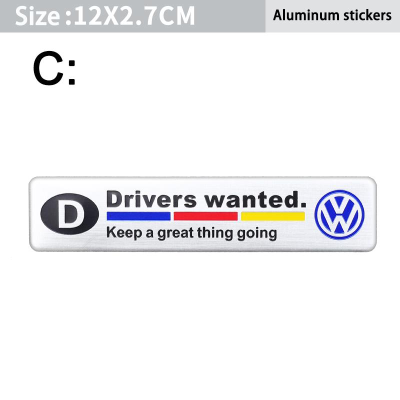 For VW Volkswagen Jetta MK5 Golf 1Pcs Car Styling Aluminum Alloy Badge Sticker For Volkswagen GTI R-Line R Polo Golf Passat Scir