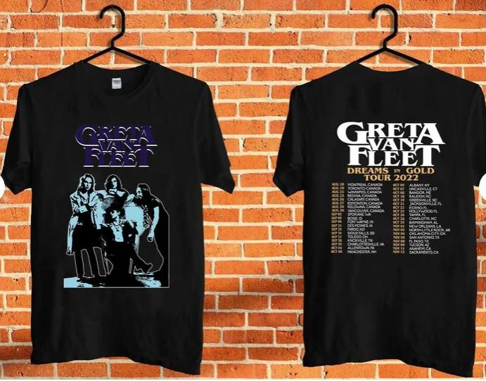 26 HOT Greta Van Fleet Dreams In Gold Tour 2022 Shirt Unisex T-Shirt M