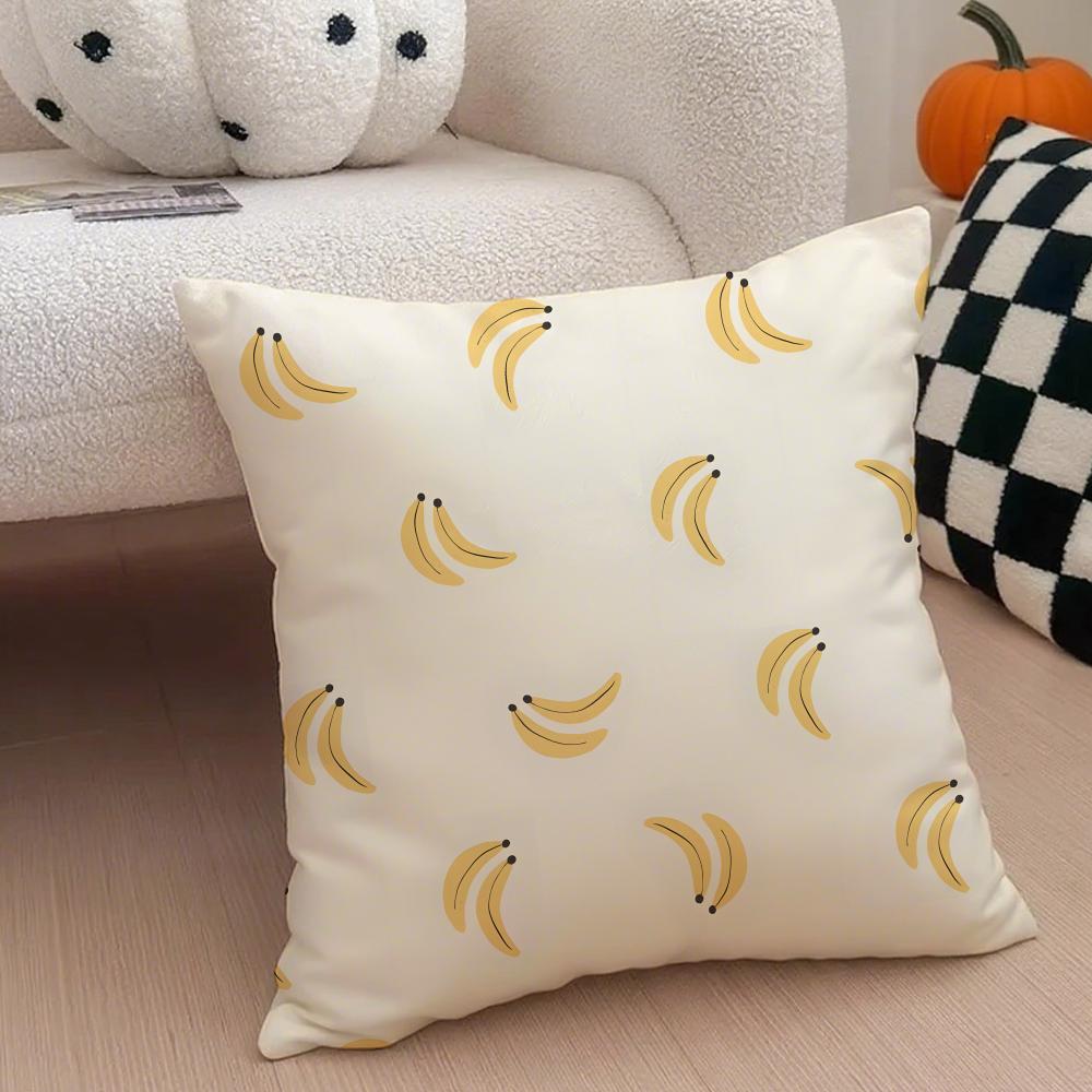 Pastoral simple Handdrawn banana Cushion Cover Throw Pillow Cover Hidden Button Durable Polyester Chair Cushion 30X30cm