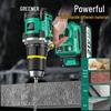 **Green Forest Impact Brushless Lithium Hand Drill: Multi-functional, High Power, Small Household Drill for Wall Chipping and Hole Drilling.**
