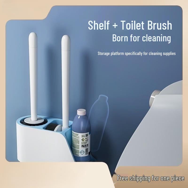 Xihe 3-in-1 Wall-Mounted Toilet Brush with Storage