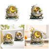 2D Holiday Table top Decoration Acrylic Ornament Features Lovely Rabbit Eggs for Festive Home and Office Display
