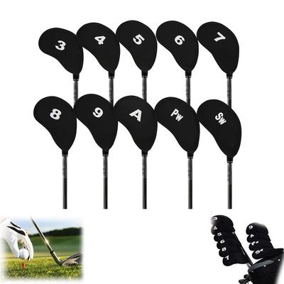 WIOOYIUU Iron Set of Magnetic Golf Club Covers for Iron Head Soft Numbered Easy Storage Covers, Golf, 10, Protection, Material, Clubs, Lightweight,