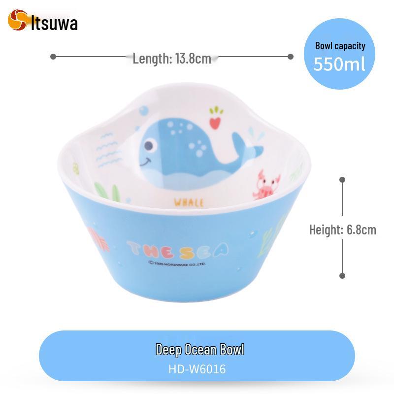 Wuhe Kids' Melamine Cartoon Compartment Tray, Baby Bowl, and Tableware Set