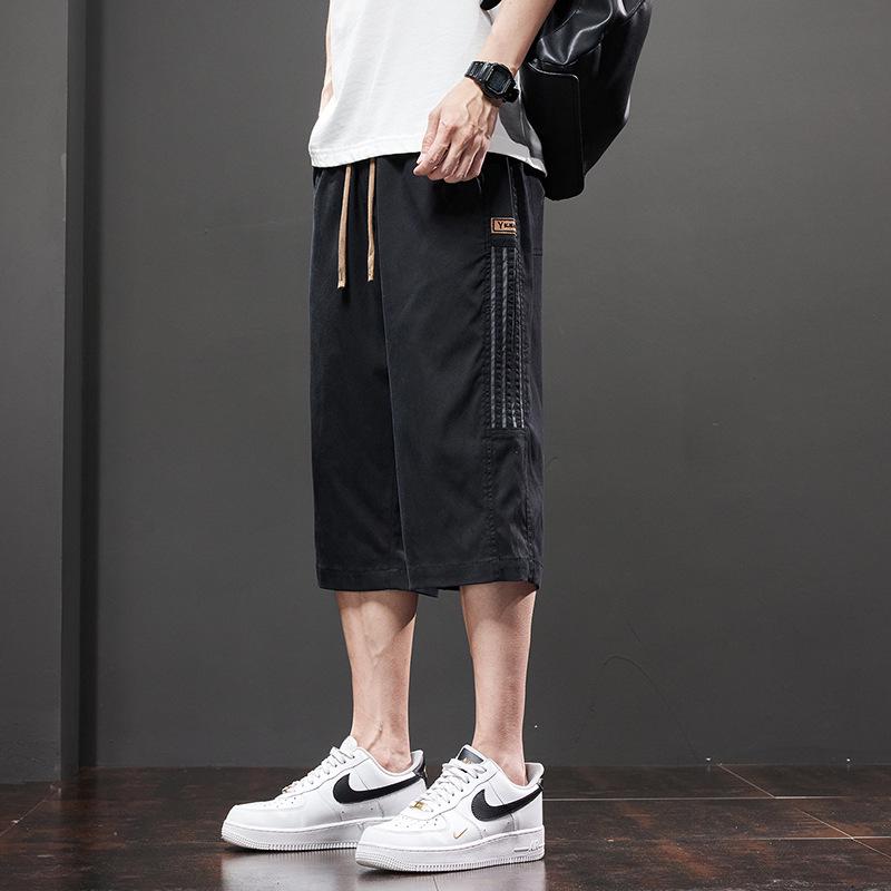 Men's Lightweight Cropped Straight-Leg Casual Trousers - Breathable, Versatile, Large Size, Slightly Elastic