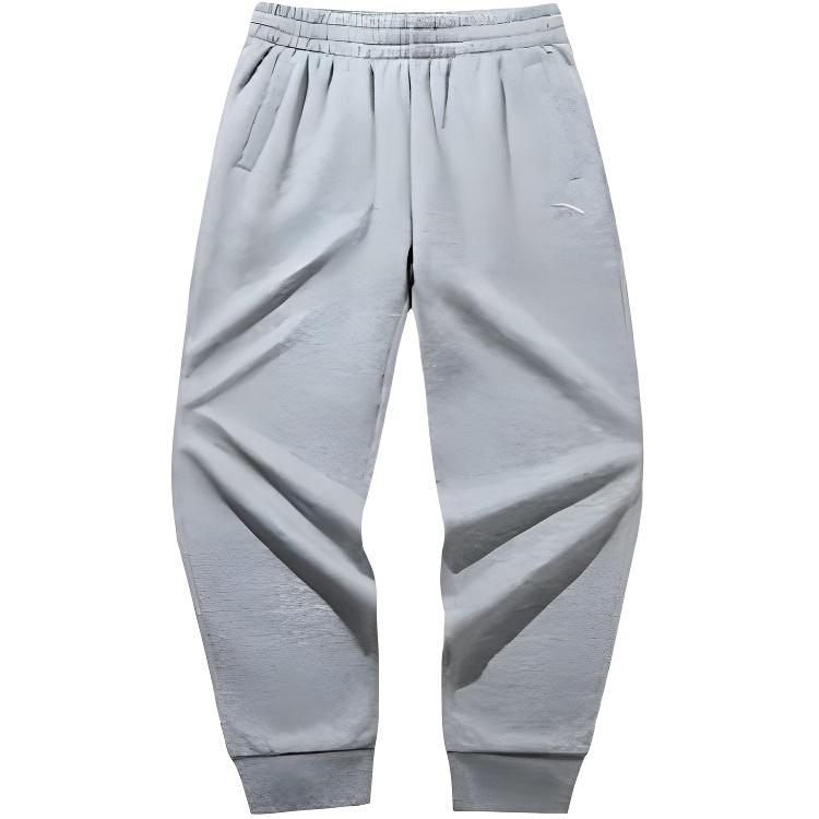 Anta Casual Simple Solid Color Fleece Cuffed Drawstring Knitted Sports Pants Women bottoms 962447307-2