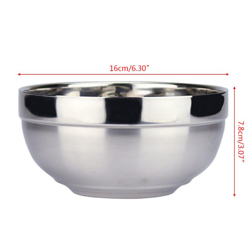 Eco-friendly Double Layer Anti-Rust Stainless Steel Classic Bowl Thermal Insulation Kitchen Flatware