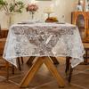 Rustic Lace Tablecloth Rectangle Embroidered Vintage Tablecloths for Wedding Reception Party Dining Kitchen Banquet Table Decor