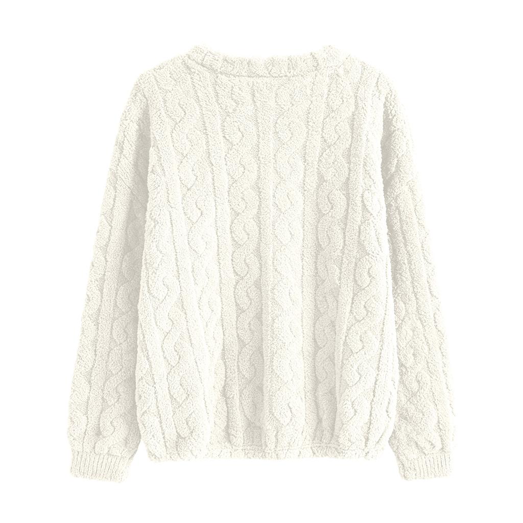 Women's Casual Long Sleeve V-Neck Blouse with Ruffle for Everyday Wear