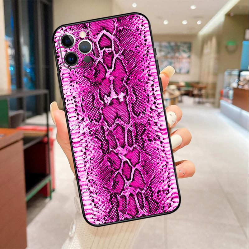 Snake Skin Print Phone Case For iPhone 17 16 15 14 13 11 12 Pro Max mini 16 Plus 16e 17 Air Protective Cover