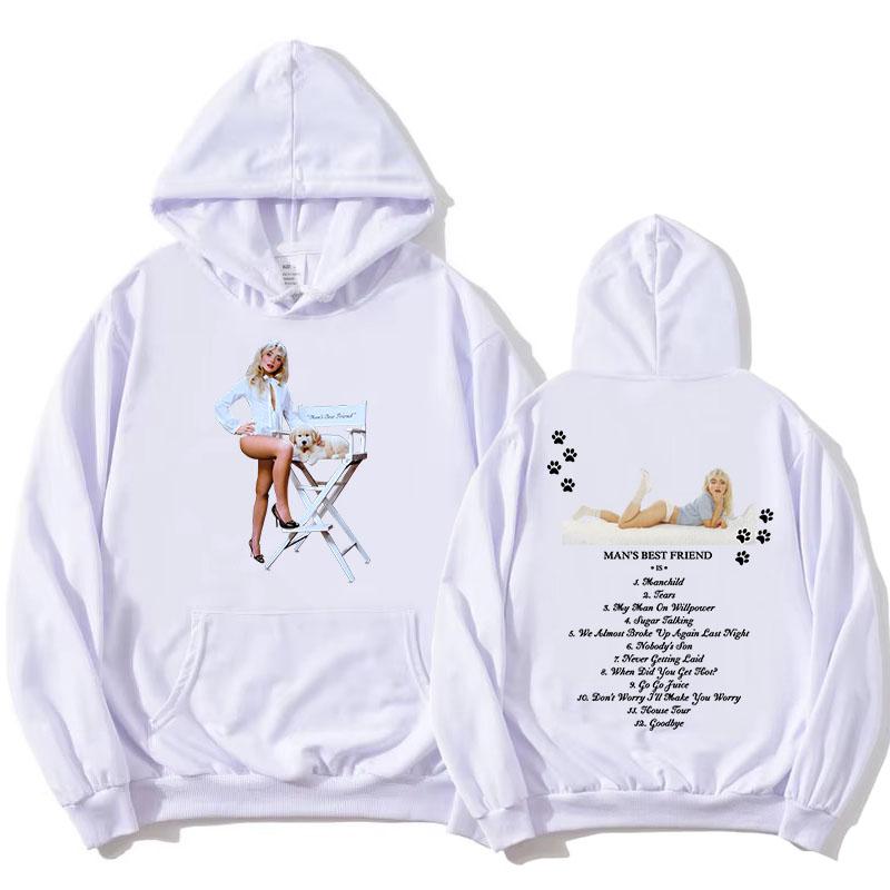 Sabrina Carpenter Man's Best Friend Hoodies Funny Cartoon Graphic Printing Sweatshirts Long Sleeve Female Hooded Pullovers Women