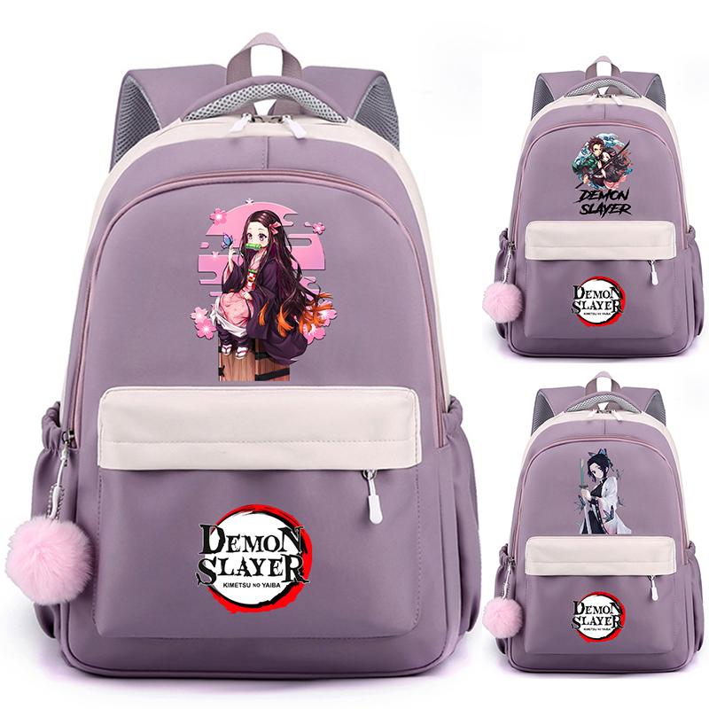 Anime Demon Slayer Printed Backpack for Teenger Student Large Capacity Waterproof Schoolbag Bookbag Women Travel Bag Gift