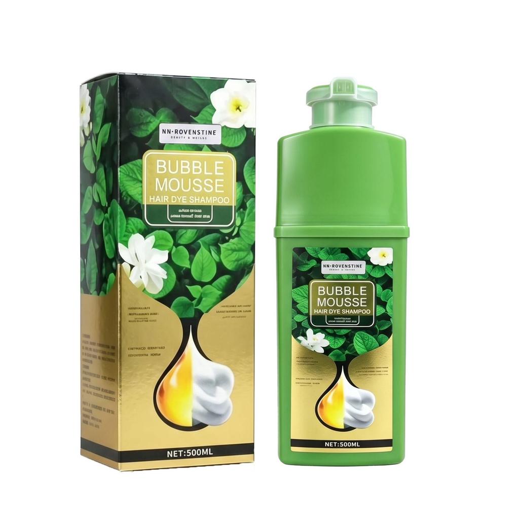 BUBBLE Pao Pao Ran Hair Dye Cream: Natural White Hair Coverage & Pure Plant Essence Care.