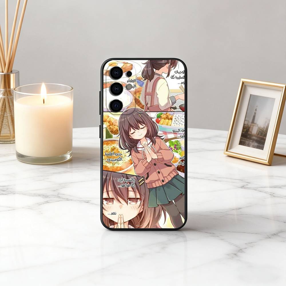 Food for the Soul M-Mako K-Kawai Phone Case Black Silicone Soft For Samsung S25,S24,S21,S22,S23,S30,Ultra,S20,Plus,Fe,Lite