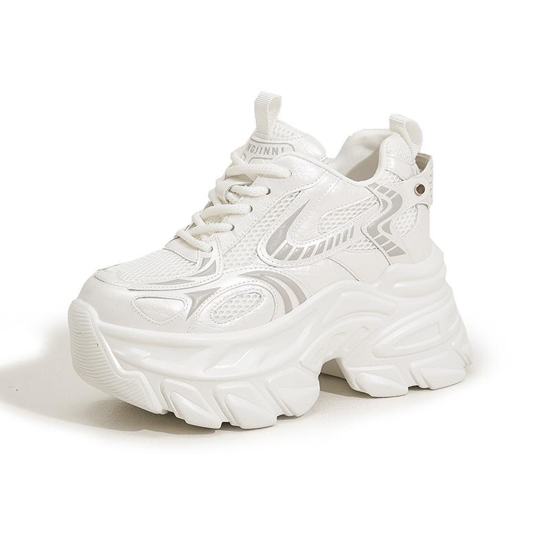 Daddy shoes women's new 2025 spring fashion versatile muffin mesh platform casual sports shoes inner height-increasing women's shoes