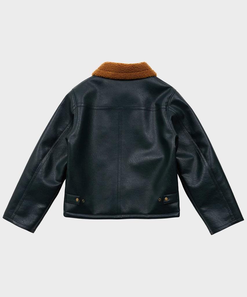 Ffeff Studio Leather Shearling Jacket (Dark Green)