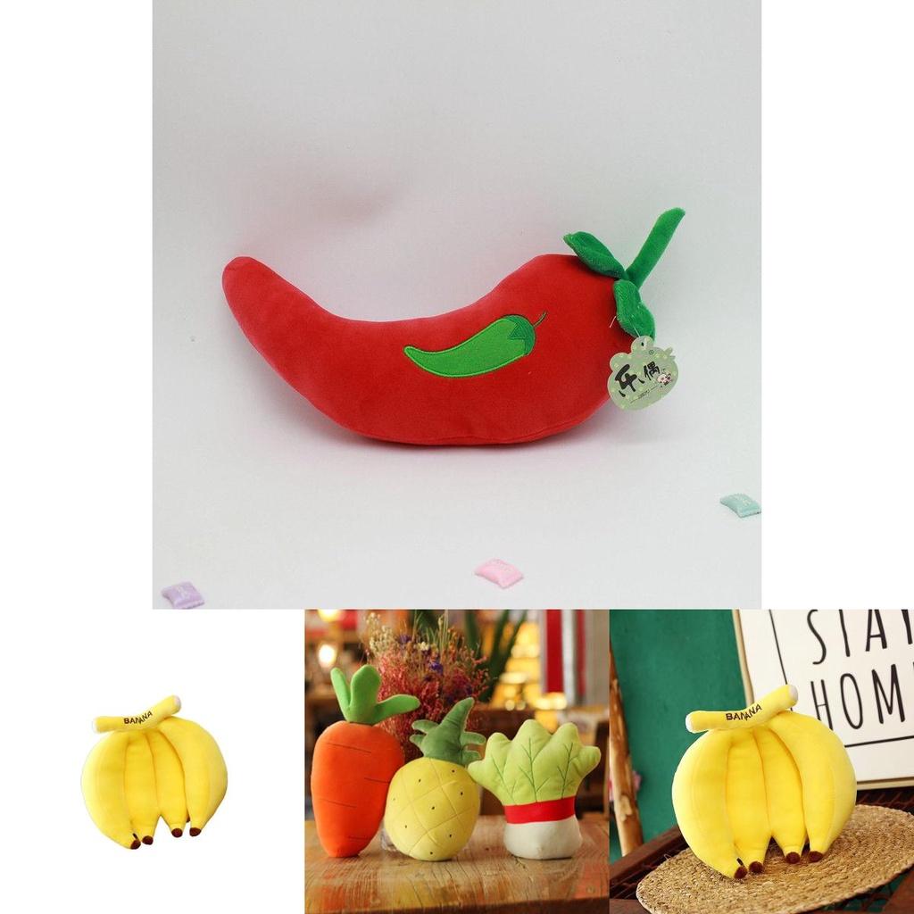 Cuddly Plush Fruits Vegetables Keychain Pendant Dolls Banana Orange Peach Eggplant Carrot