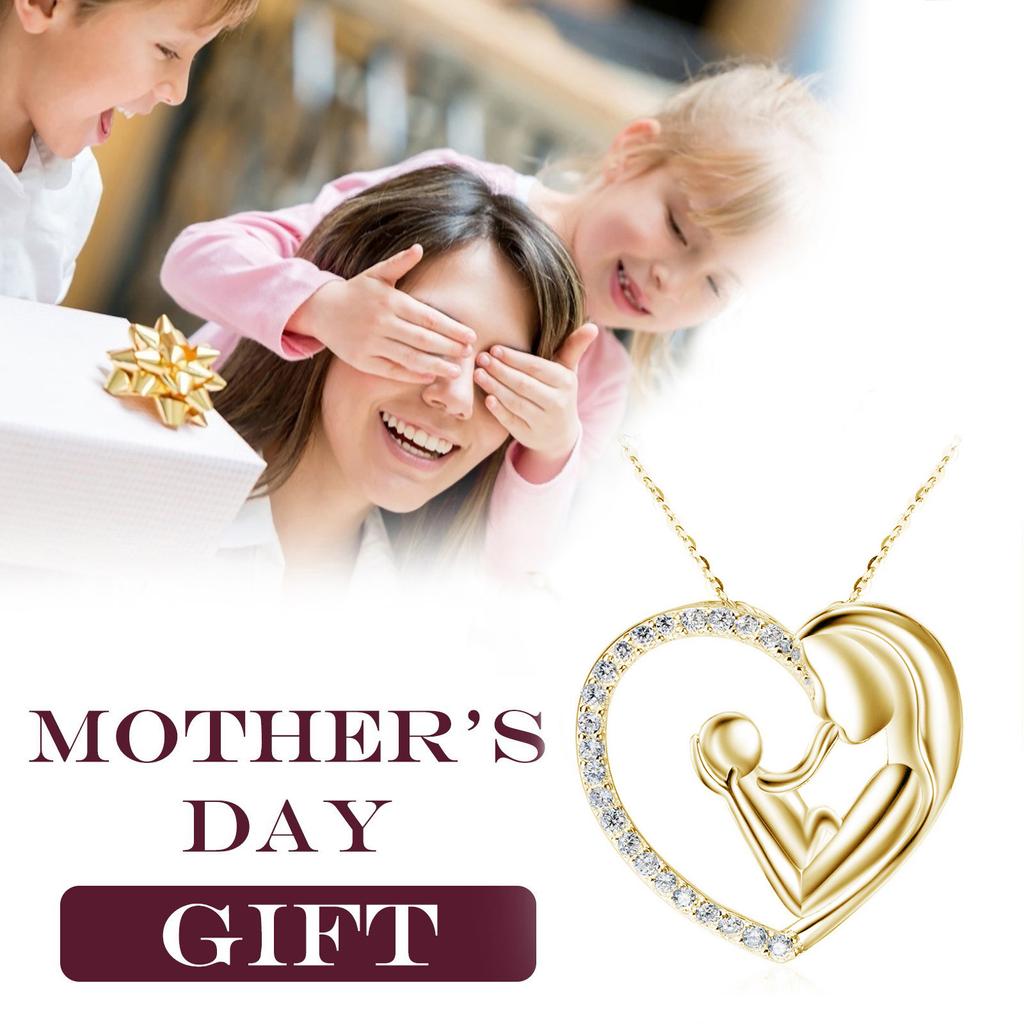 Gifts For Mum Sterling Mother Daughter Love Heart Necklace Pendant