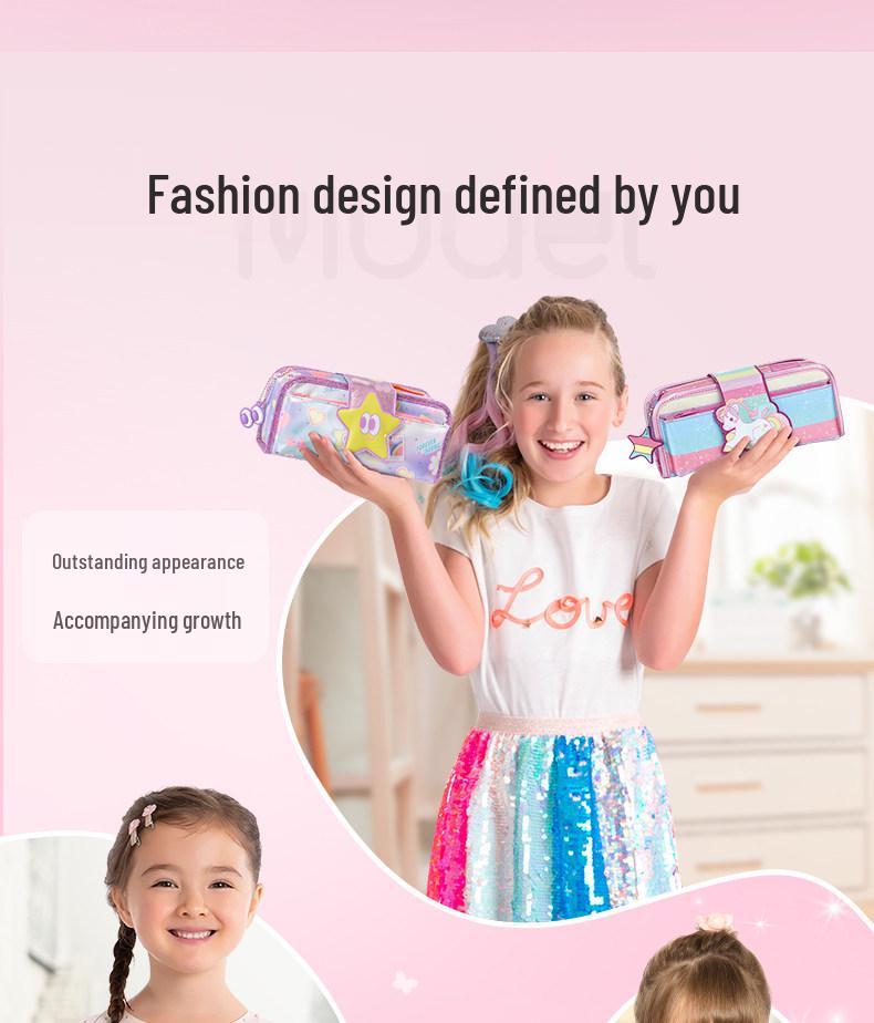 Two-in-One Kids Pencil Case with Large Capacity for Boys and Girls - School Stationery Box and Gift