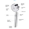 Pressure Turbocharged Flower Fountain Type Shower Head 3 Mode Saving Water with Water-Stopping,2021 Tik Tok Hot Sell