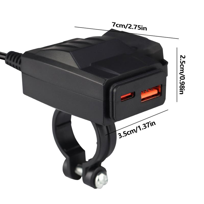 Phone Charger For Motorcycle PD35W Phone Charger Power Adapter Waterproof Motorcycle Phone Charger Port Fast Charging Motorcycle