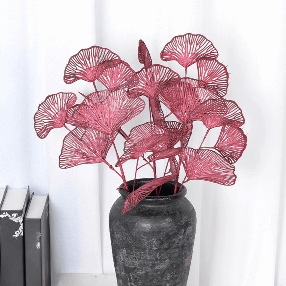 Wedding Shop Decor 3-pronged Home Decoration Fan Leaf Fake Flowers Ginkgo Leaf Party Supplies