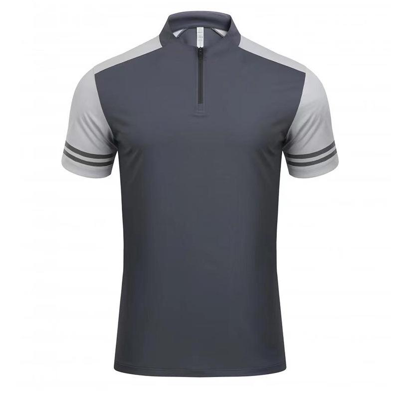 Men's 2024 Summer Quick-Dry Short-Sleeve Half-Zip Running and Fitness T-Shirt