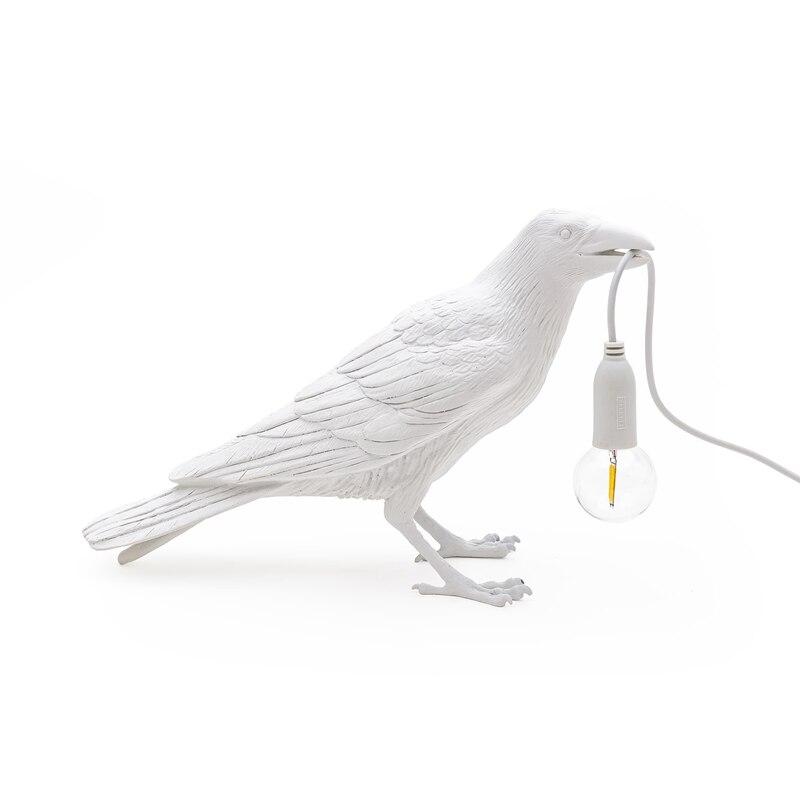 Bird Table Lamp Modern Resin Crow Desk Lamp for Living Room Bedroom Light Wall Sconce Home Decor