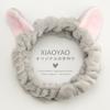 Custom Logo OMG Bowknot Wash Face Hairband Rabbit Cat Ear Cute Plush Lady Soft Women Elastic Hair Band Flannel Make up Headbands